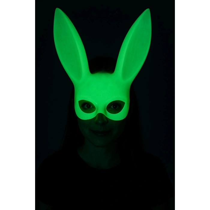 Durukar® Karanlıkta Parlayan Fosforlu Tavşan Maskesi – Glow Bunny Masquerade Maske (32x22 cm)