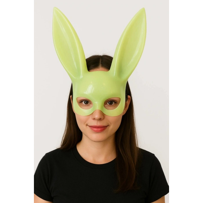 Durukar® Karanlıkta Parlayan Fosforlu Tavşan Maskesi – Glow Bunny Masquerade Maske (32x22 cm)