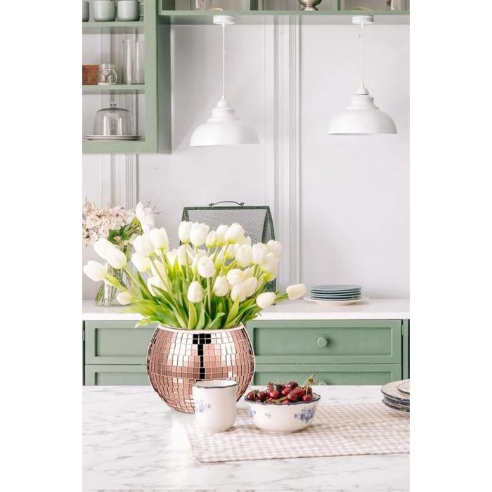 Durukar® Kare Bronz Cam Mozaik Fayans Çıkartmaları El İşi Kare Cam Fayans Kendinden Yapışkanlı Aynalı Dekor Panel 30x30 Cm