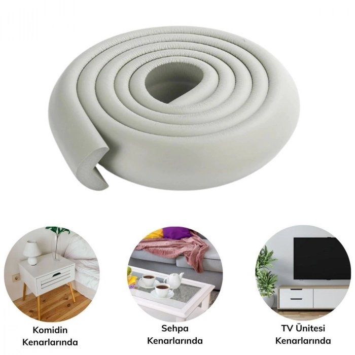 Durukar® Kauçuk Bebek Çocuk Masa Sehpa Ünite Kenar Köşe Darbe Koruyucu Güvenlik Kiti