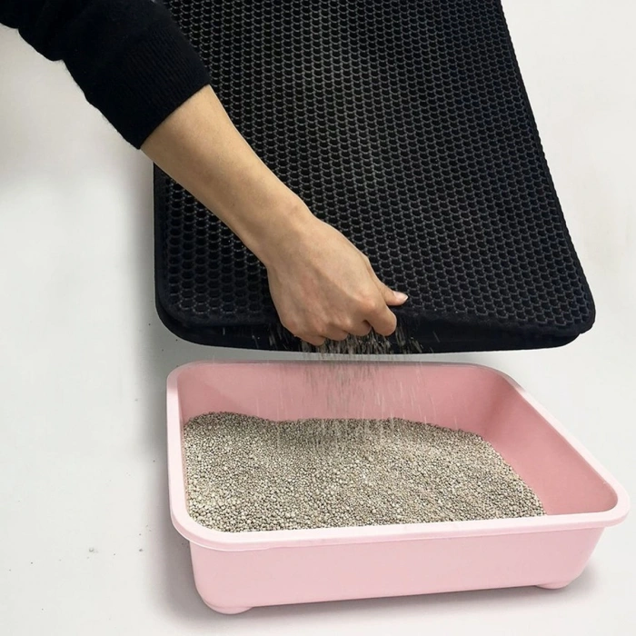 Durukar® Kedi Tuvalet Önü Kum Toplayıcı Temizleyici Elekli Gri Paspas