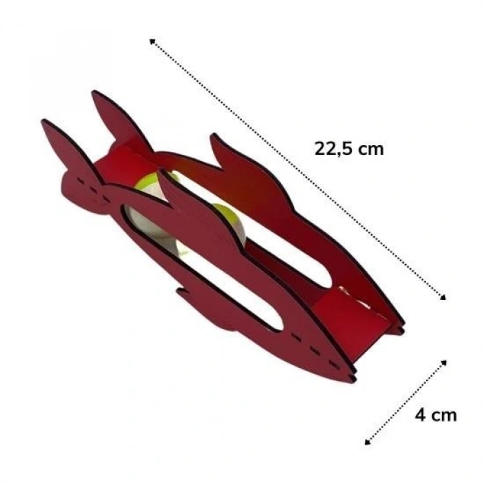 Durukar®  Kediler İçin Ahşap 2 Toplu Eğimli  Sevimli Balık Şeklinde Eğitim Amaçlı Oyuncak