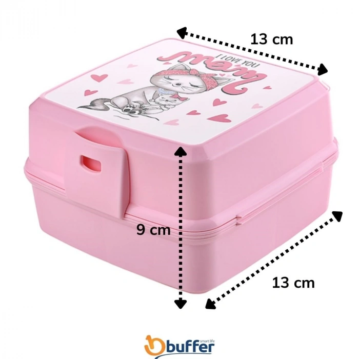 Durukar® Kendiliğinden Kaşık Çatallı Beslenme Kutusu 4 Bölmeli Çocuk Beslenme Kabı Saklama Kutusu