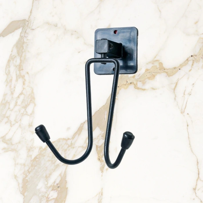 Durukar® Kendiliğinden Yapışkanlı Siyah Paslanmaz Metal Bornoz ve Havlu Askılığı