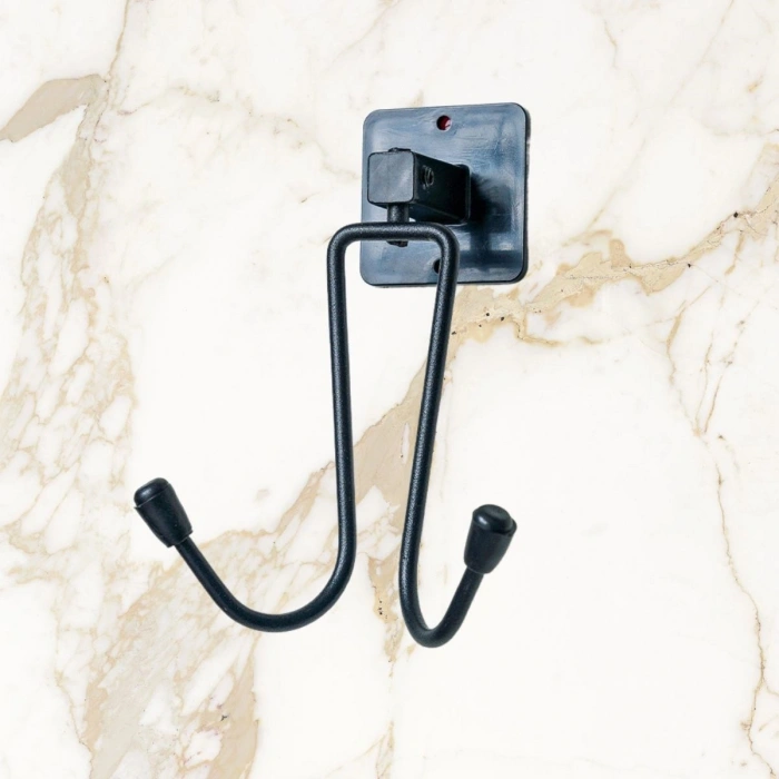 Durukar® Kendiliğinden Yapışkanlı Siyah Paslanmaz Metal Bornoz ve Havlu Askılığı