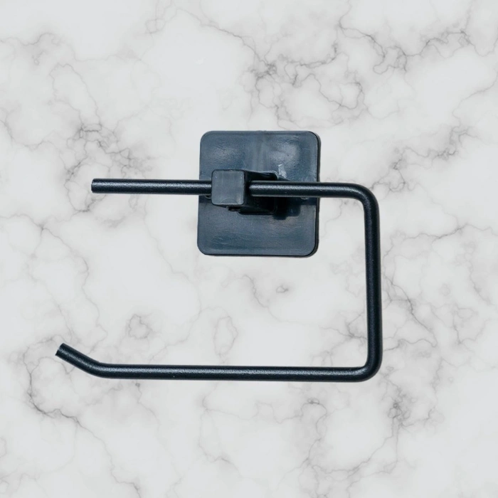 Durukar® Self-Adhesive Black Stainless Steel Lidless Toilet Paper Holder Apparatus