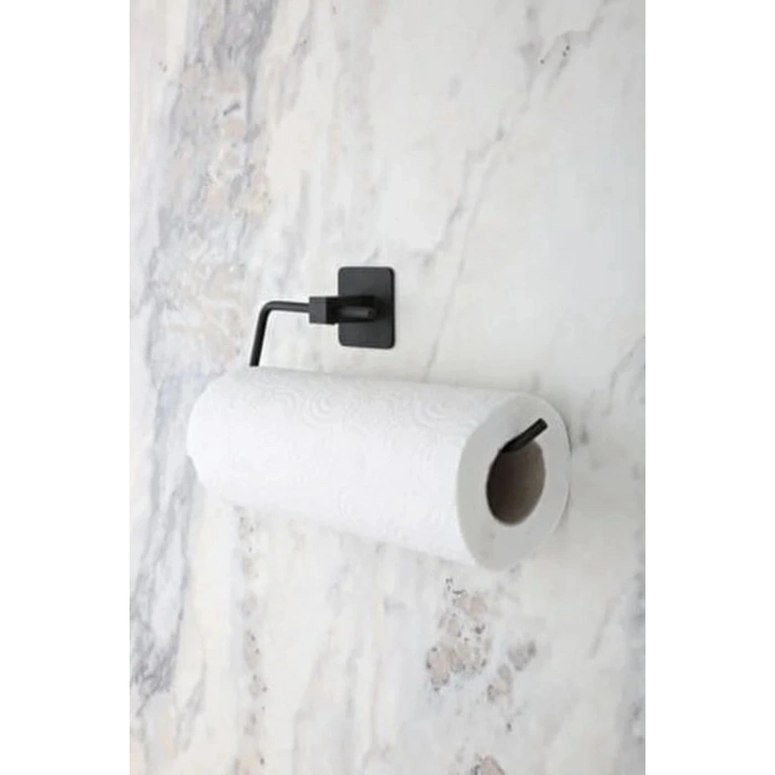 Durukar® Kendiliğinden Yapışkanlı Siyah Paslanmaz Metal Rulo Havluluk Aparat