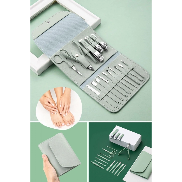 Durukar® Kendiliğininden Çantalı Seyahat Tipi 16 Parça Manikür Pedikür Seti