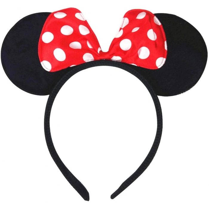 Durukar® Kırmızı Fiyonklu Minnie Mouse Taç Fare Tacı Kafa Bandı