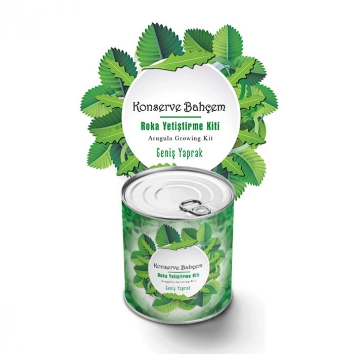 Durukar® Konserve Bahçem Evde Konservede İri Yapraklı Roka Yetiştirme Kiti