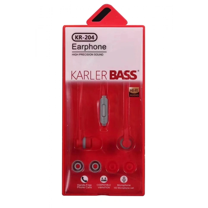 Durukar®  KR-204 Kablolu Kulaklık - Kırmızı