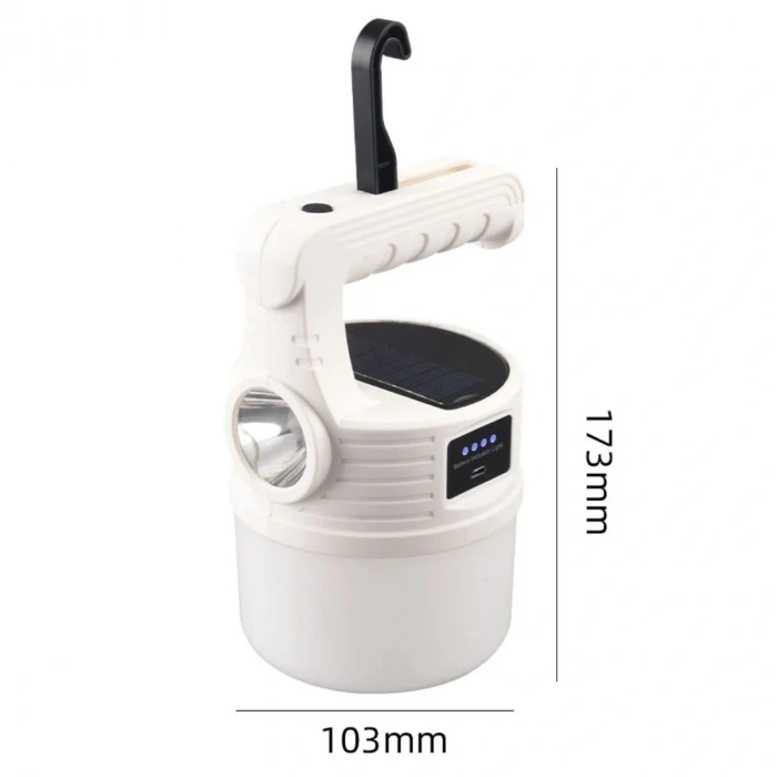 Durukar® LED Güneş Enerjili Kamp Lambası–2000 Lümen Süper Parlak, 5 Aydınlatma Modlu,USB ile Şarj Edilebilir Dış Mekan,Asılabilir Torch El Feneri
