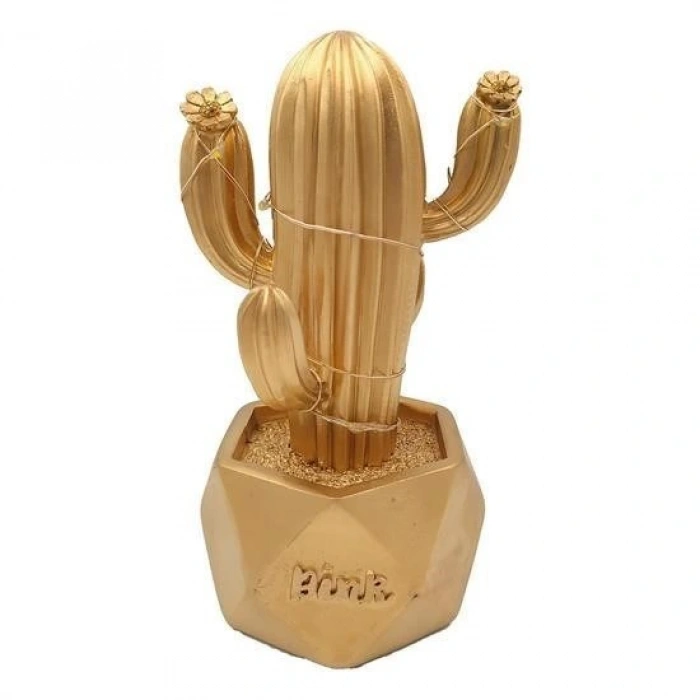 Durukar® LED Lighted Cute Cactus Decorative Table Lamp Mini Figurine Night Lamp-GOLD