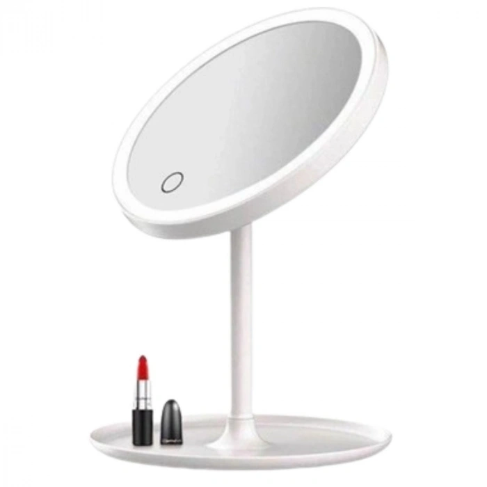 Durukar® LED Lighted Round Makeup Mirror – Touch Adjustable Light Tone, 360° Rotatable Desktop Professional Makeup and Skincare Mirror