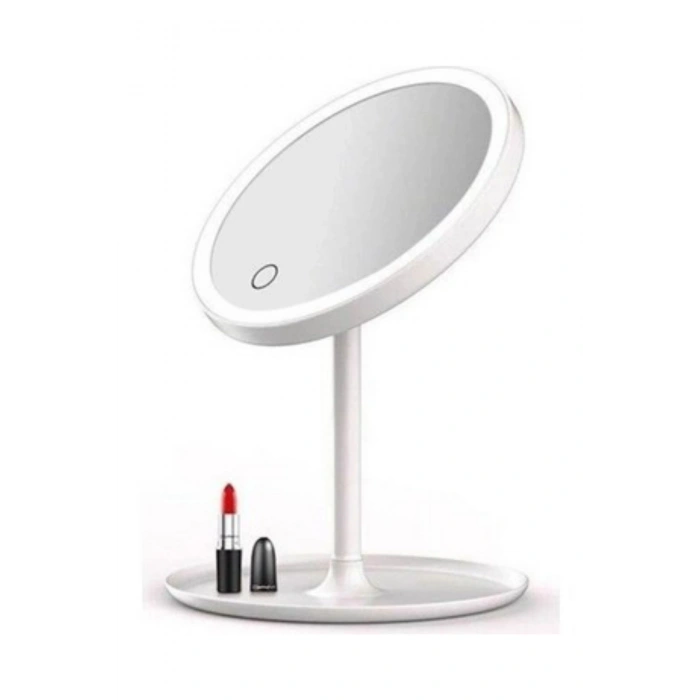 Durukar® LED Lighted Round Makeup Mirror – Touch Adjustable Light Tone, 360° Rotatable Desktop Professional Makeup and Skincare Mirror