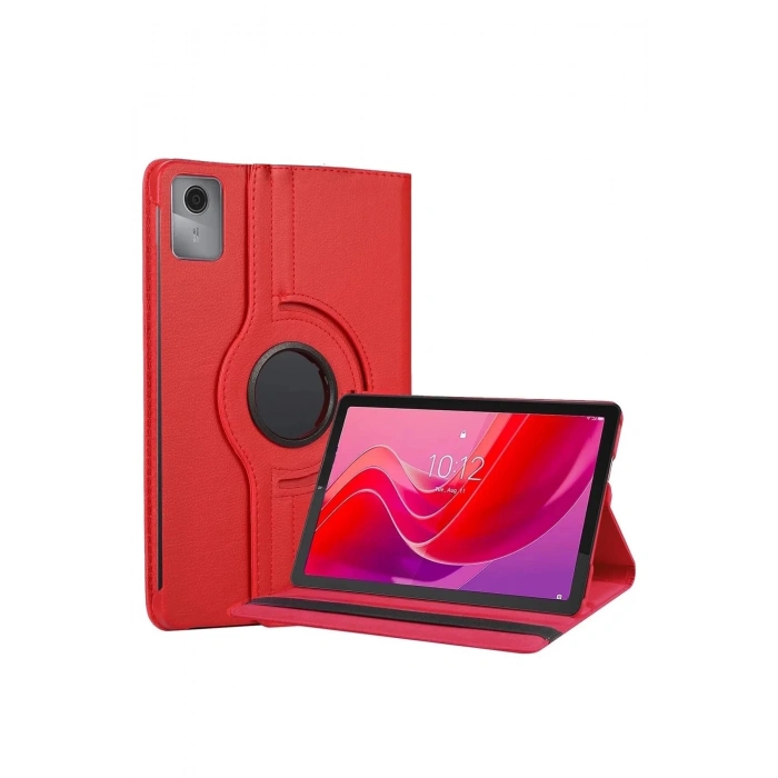 Durukar®  Lenovo Tab M11 TB330FU 360 Tablet Deri Kılıf - Kırmızı