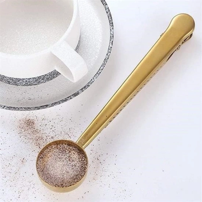 Durukar® Clamped Coffee Measuring Spoon Gold Multifunctional Stainless Steel Spoon