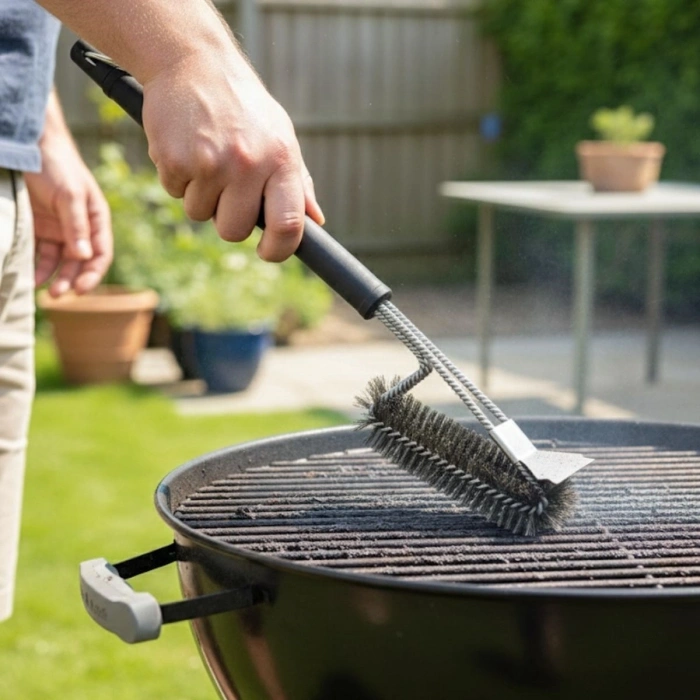 Durukar® Mangal Izgara Temizleme Fırçası – Paslanmaz Çelik Telli, Uzun Saplı Grill Temizlik Aparatı Mangal Temizlik Fırçası