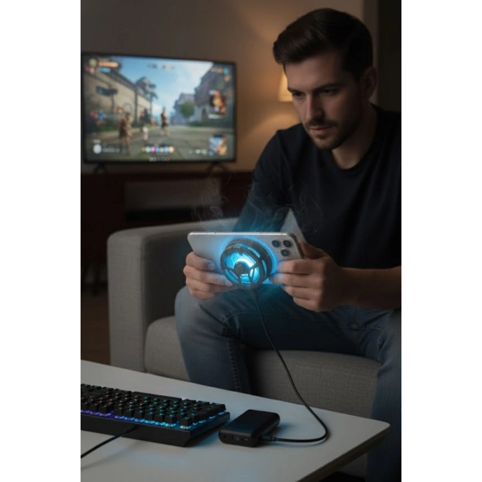 Durukar® Manyetik Telefon ve Tablet Soğutucu – Güçlü Sessiz Fanlı, Hızlı Isı Dağıtıcı Mobil Cihaz Soğutma Aparatı S25 Radiator