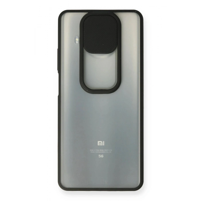 Durukar®   Mi 10T Lite Kılıf Palm Buzlu Kamera Sürgülü Silikon - Siyah