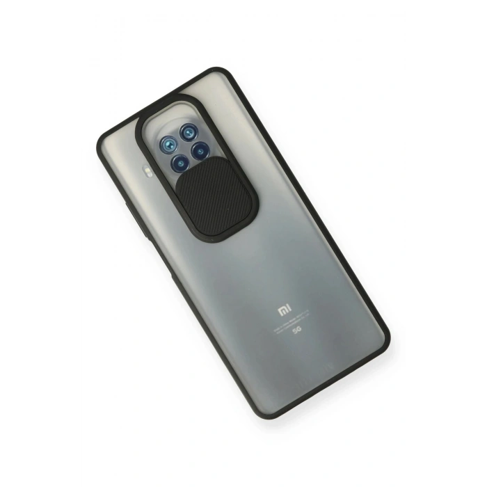 Durukar®   Mi 10T Lite Kılıf Palm Buzlu Kamera Sürgülü Silikon - Siyah