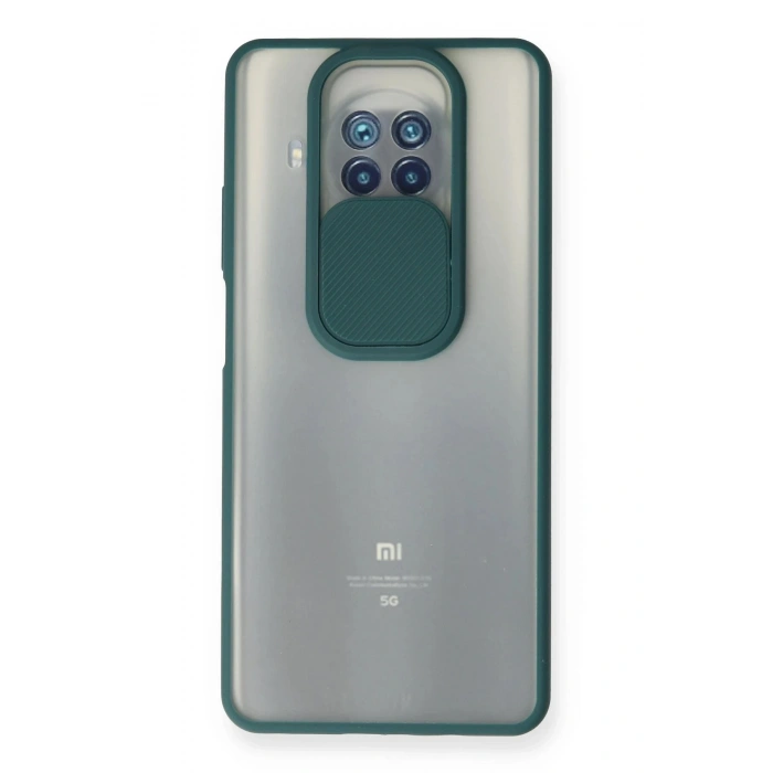 Durukar®   Mi 10T Lite Kılıf Palm Buzlu Kamera Sürgülü Silikon - Yeşil