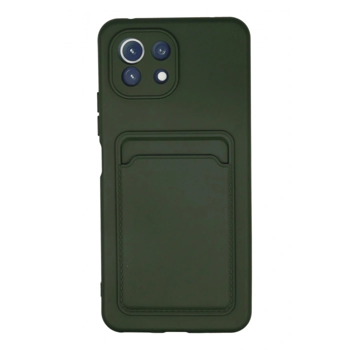 Durukar®   Mi 11 Kılıf Kelvin Kartvizitli Silikon - Koyu Yeşil