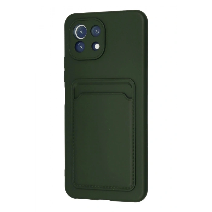 Durukar®   Mi 11 Kılıf Kelvin Kartvizitli Silikon - Koyu Yeşil