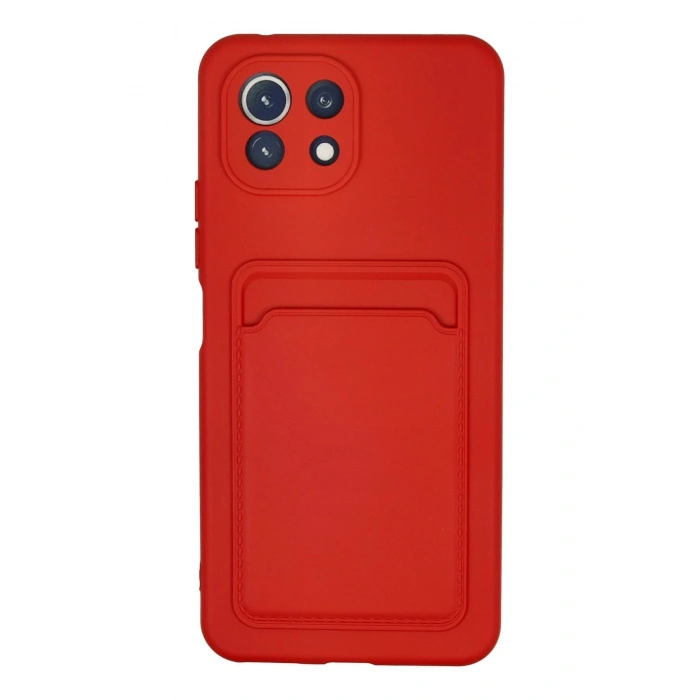 Durukar®   Mİ 11 Lite Kılıf Kelvin Kartvizitli Silikon - Kırmızı
