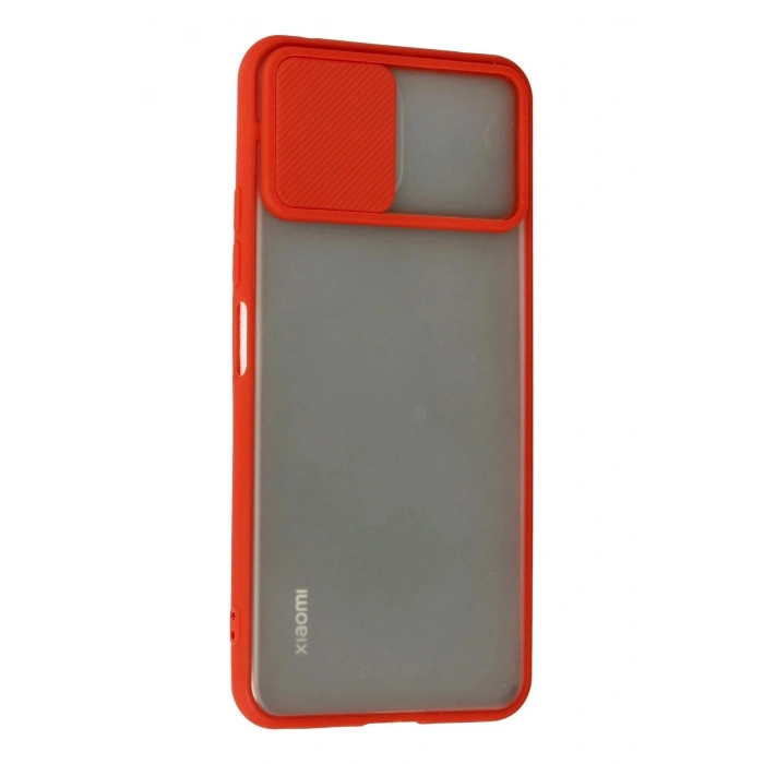 Durukar®   Mİ 11 Lite Kılıf Palm Buzlu Kamera Sürgülü Silikon - Kırmızı