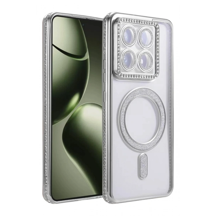 Durukar®   Mi 14T Pro Joke Simli Magneticsafe Kılıf - Gümüş