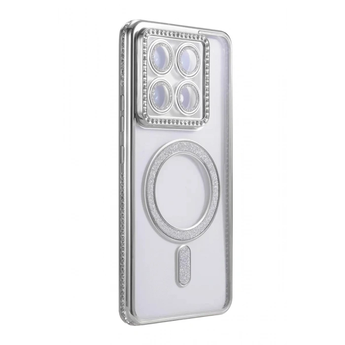 Durukar®   Mi 14T Pro Joke Simli Magneticsafe Kılıf - Gümüş