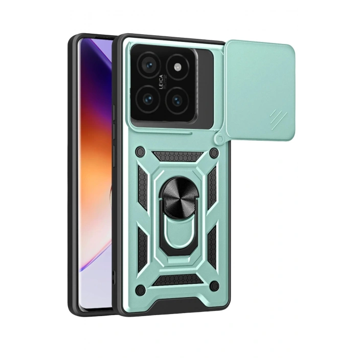 Durukar®   Mi 14T Pro Kılıf Pars Lens Yüzüklü Silikon - Yeşil