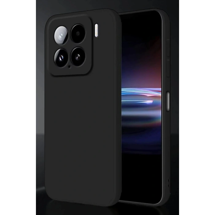 Durukar®   Mi 15 Pro Kılıf Nano içi Kadife Silikon - Siyah