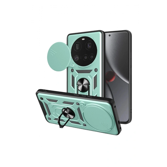 Durukar®   Mi 15 Ultra Kılıf Pars Lens Yüzüklü Silikon - Yeşil