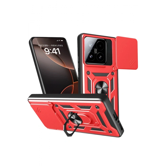 Durukar®   Mi 15T Pars Lens Yüzüklü Silikon - Kırmızı