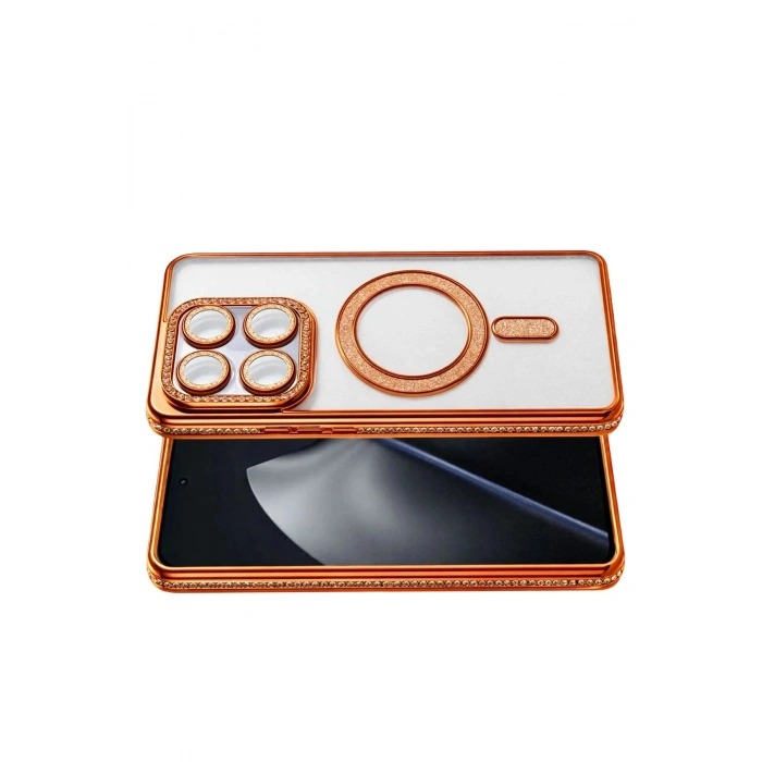 Durukar®   Mi 15T Pro Joke Simli Magneticsafe Kılıf - Turuncu
