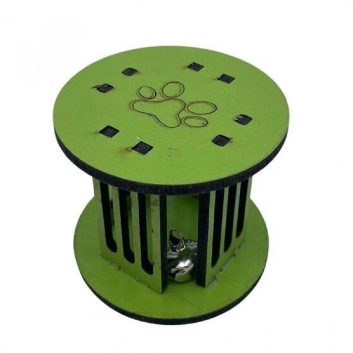 Durukar®  Mini Silindir Eğlenceli Renkli Sağlam Küçük Pati İzi Şekilli Kedi Oyuncağı