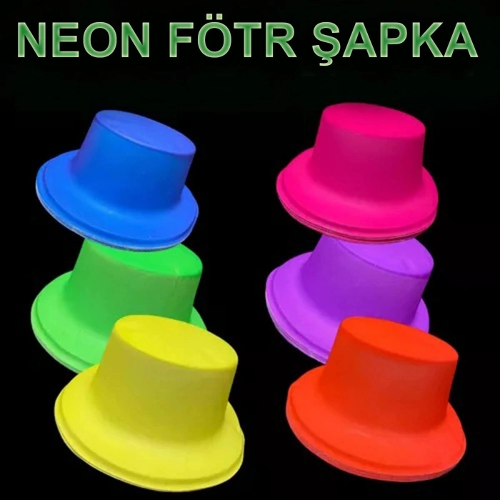Durukar® Neon Partisi Pembe Renk Plastik Fötr Şapka