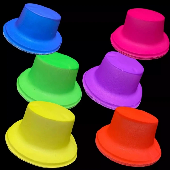Durukar® Neon Partisi Pembe Renk Plastik Fötr Şapka