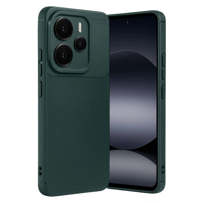 Durukar®   Note 14 5G Auto Focus Karbon Kapak - Koyu Yeşil