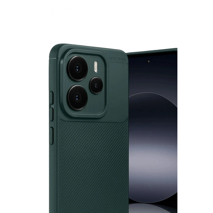 Durukar®   Note 14 5G Auto Focus Karbon Kapak - Koyu Yeşil
