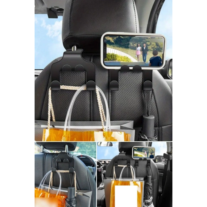 Durukar® Oto Koltuk Arkası Düzenleyici Organizer Askılıklı Telefon,Tablet Tutucu