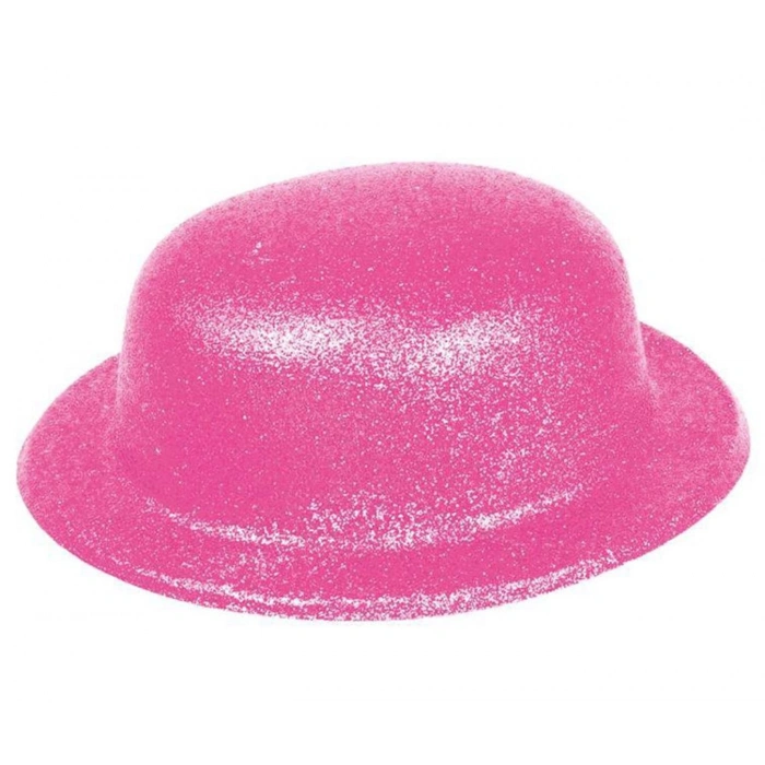 Durukar® Pembe Renk Simli Melon Yuvarlak Parti Şapkası 24x26 cm