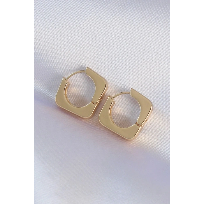 Durukar® Pirinç Gold Renk Kare Küpe