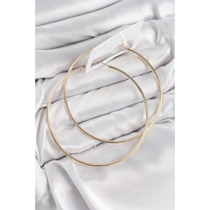 Durukar® Pirinç Halka Model Gold Renk Kadın Küpe