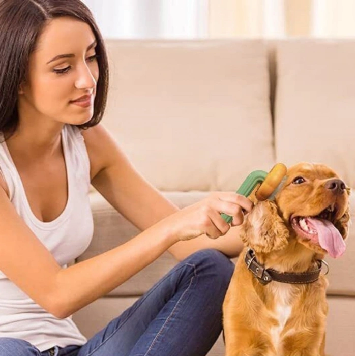 Durukar Plastik Yeşil Evcil Hayvan Bakım  Pet Fırçası Çok Amaçlı Pet Fırçası Yeşil