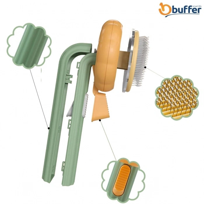 Durukar Plastik Yeşil Evcil Hayvan Bakım  Pet Fırçası Çok Amaçlı Pet Fırçası Yeşil