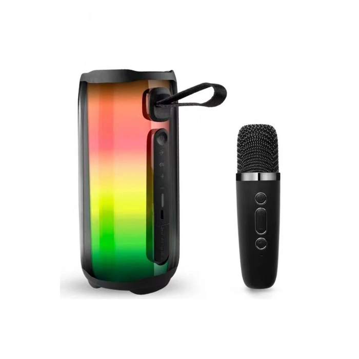 Durukar®  Pluse 5 Mikrofonlu RGB Kablosuz Hoparlör - Siyah