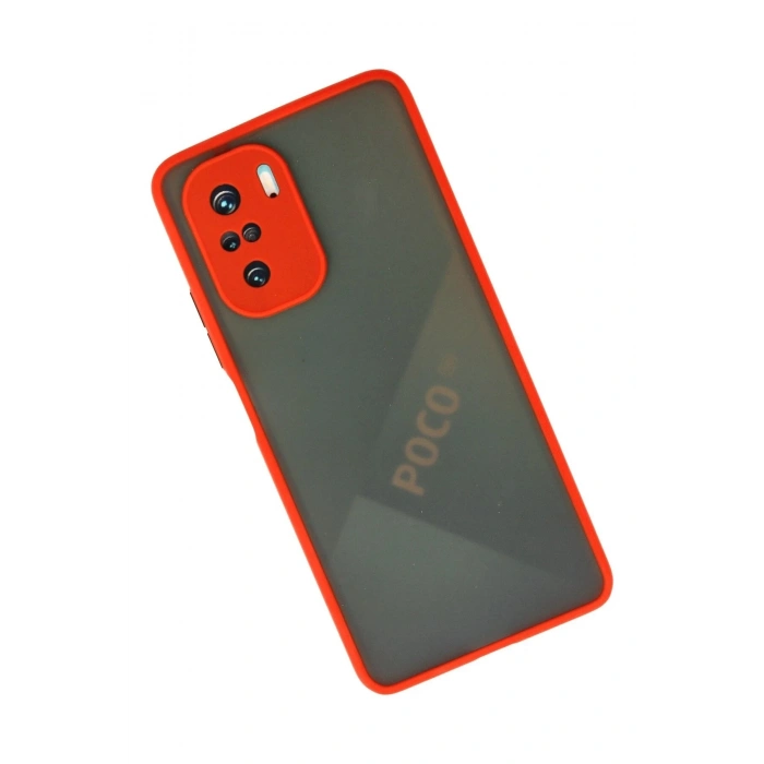 Durukar®   Poco F3 Kılıf Montreal Silikon Kapak - Kırmızı